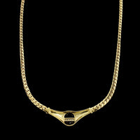18K Yellow Gold Estate Tourmaline and Diamond Necklace