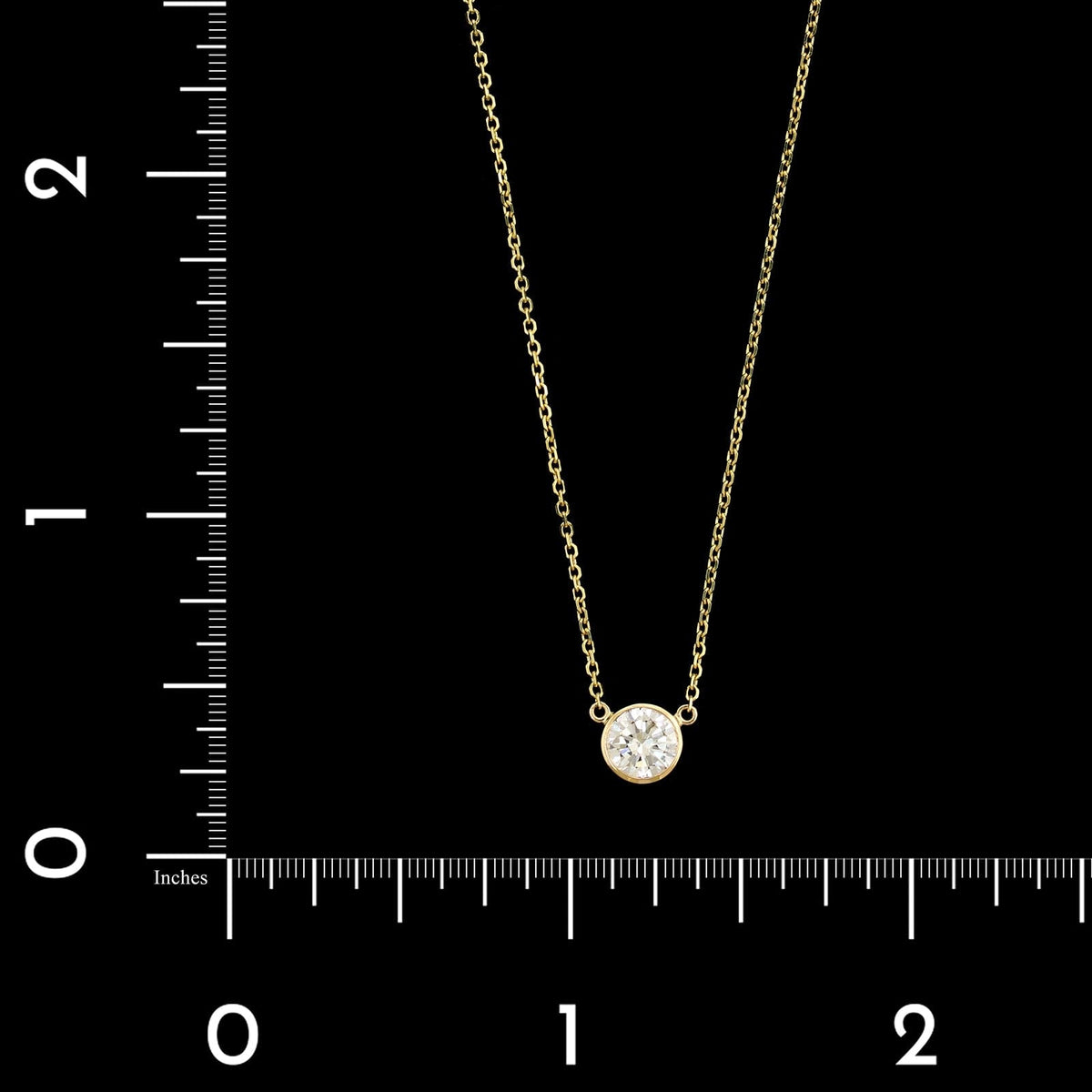 14K Yellow Gold Estate Diamond Solitaire Pendant Necklace