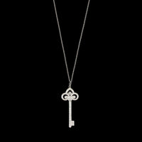Tiffany & Co. Platinum Estate Diamond Key Fleur de Lis Pendant