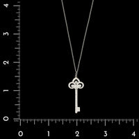 Tiffany & Co. Platinum Estate Diamond Key Fleur de Lis Pendant