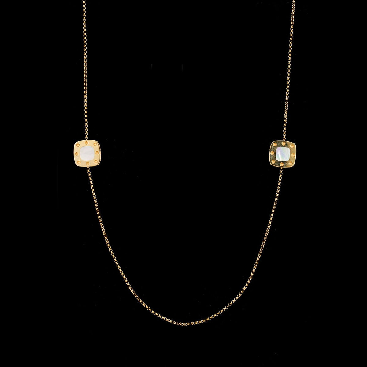 Roberto Coin 18K Rose Gold Estate Mother of Pearl and Diamond Pois Moi Station Necklace