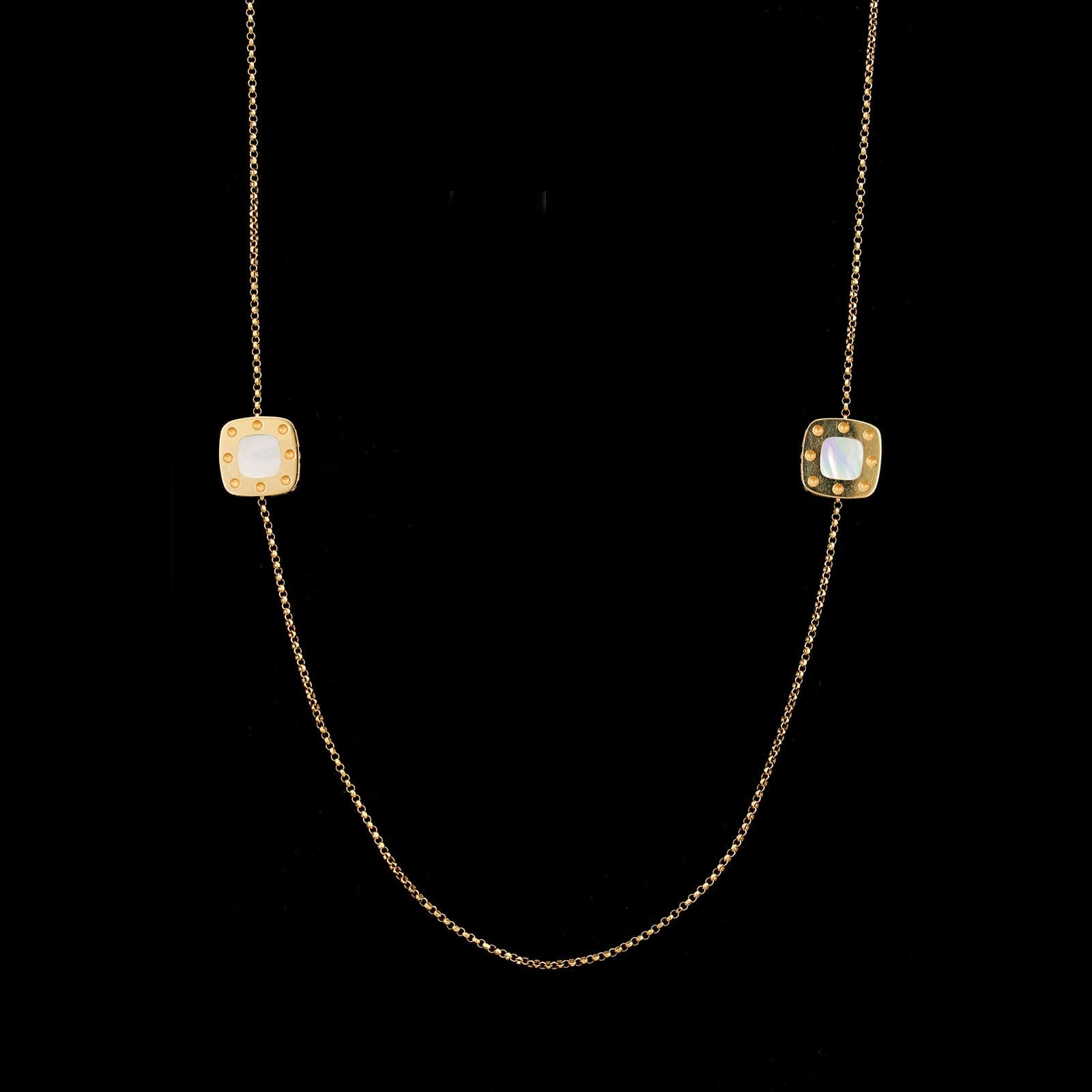 Roberto Coin 18K Rose Gold Estate Mother of Pearl and Diamond Pois Moi Station Necklace