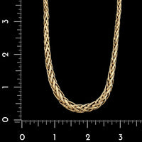 14K Yellow Gold Estate Graduated Hollow Woven Link Necklace