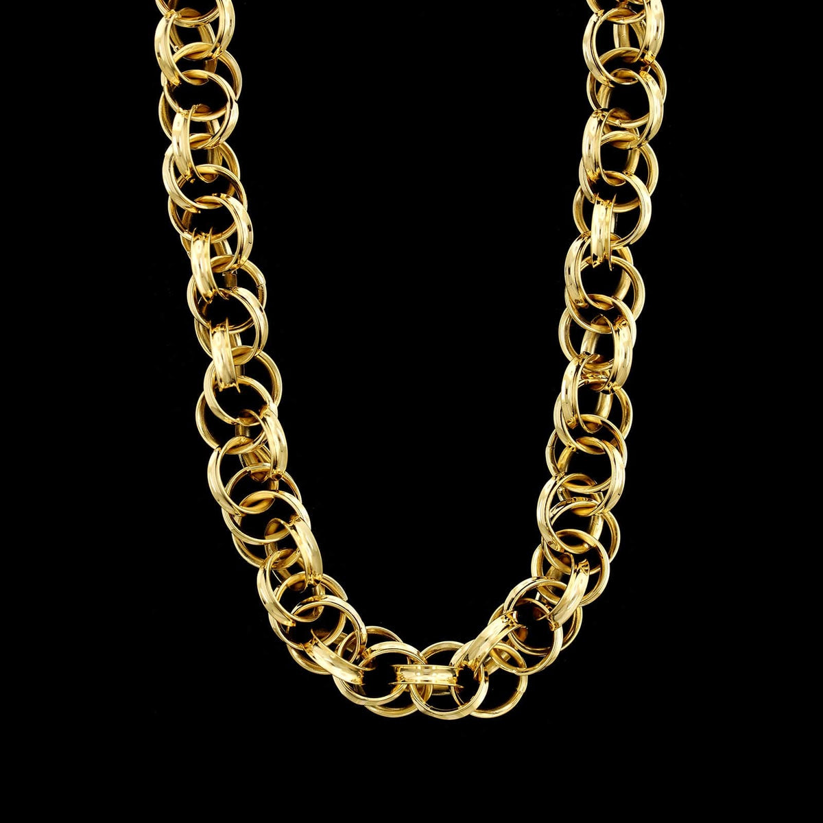 Louis Tamis 18K Yellow Gold Multi Link Toggle Necklace