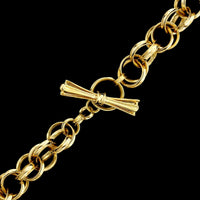 Louis Tamis 18K Yellow Gold Multi Link Toggle Necklace