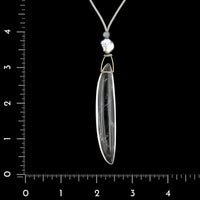 Gabriella Kiss 14K Yellow Gold Estate Rock Crystal Bean Necklace