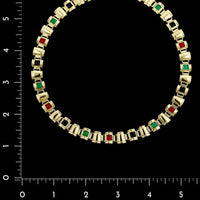14K Yellow Gold Estate Hardstone Necklace