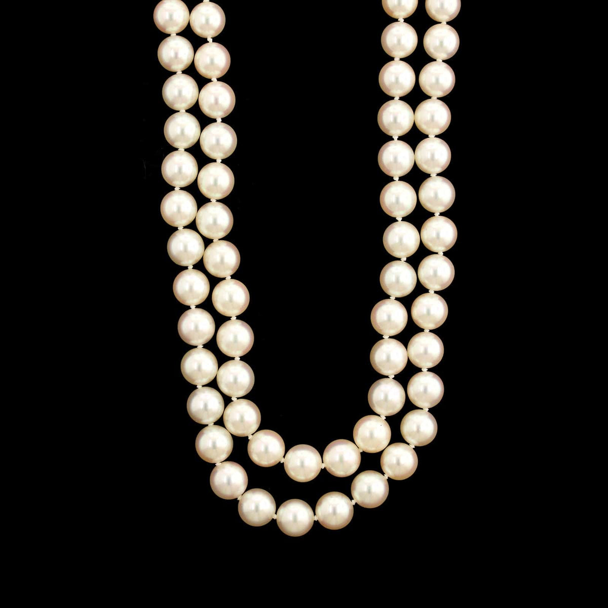 Mikimoto 18K Yellow Gold Estate Double Strand Necklace