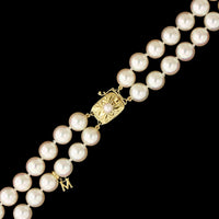 Mikimoto 18K Yellow Gold Estate Double Strand Necklace