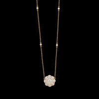 18K Rose Gold Estate Diamond Pendant Necklace
