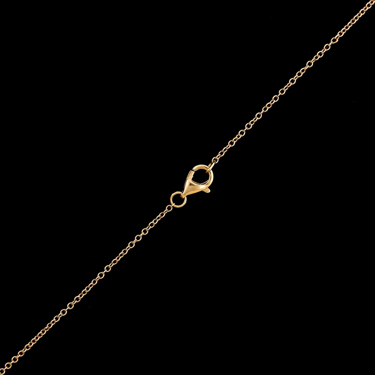 18K Rose Gold Estate Diamond Pendant Necklace