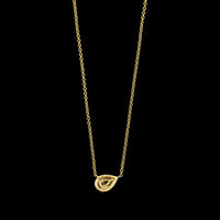 18K Yellow Gold Estate Diamond Halo Pendant Necklace