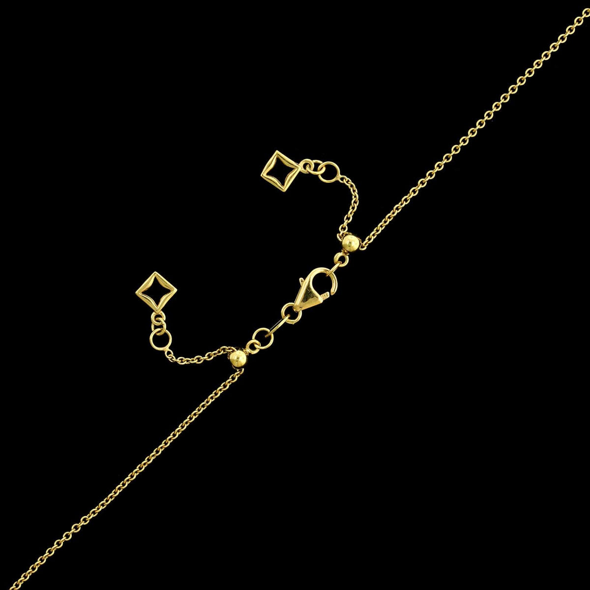 18K Yellow Gold Estate Diamond Halo Pendant Necklace