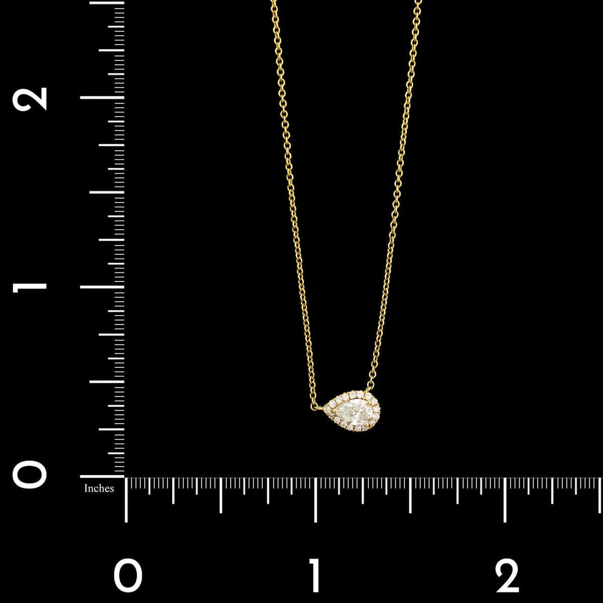 18K Yellow Gold Estate Diamond Halo Pendant Necklace
