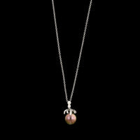 Tiffany & Co. Platinum Estate Tahitian Pearl and Diamond Fireworks Pendant Necklace
