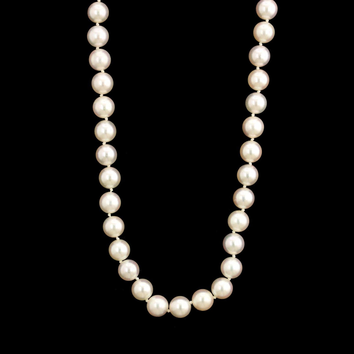 14K White Gold Estate Cultured Pearl Necklace