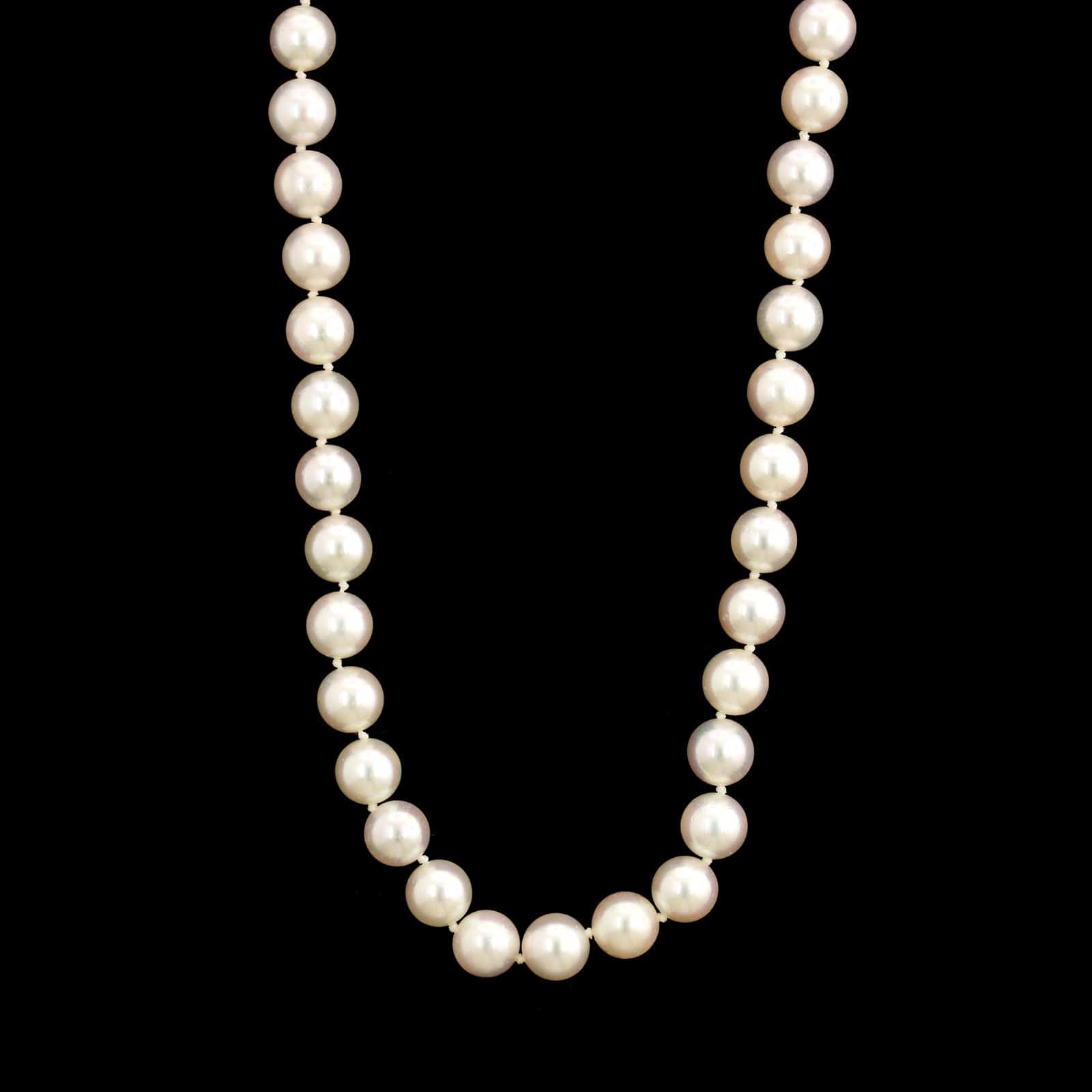 14K White Gold Estate Cultured Pearl Necklace