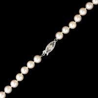 14K White Gold Estate Cultured Pearl Necklace