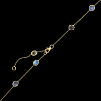 18K Yellow Gold Estate Rainbow Moonstone Necklace