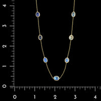 18K Yellow Gold Estate Rainbow Moonstone Necklace