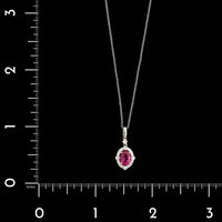 14K White Gold Estate Pink Tourmaline and Diamond Pendant Necklace