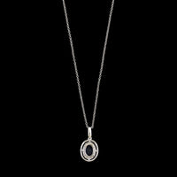 14K White Gold Estate Sapphire and Diamond Pendant Necklace