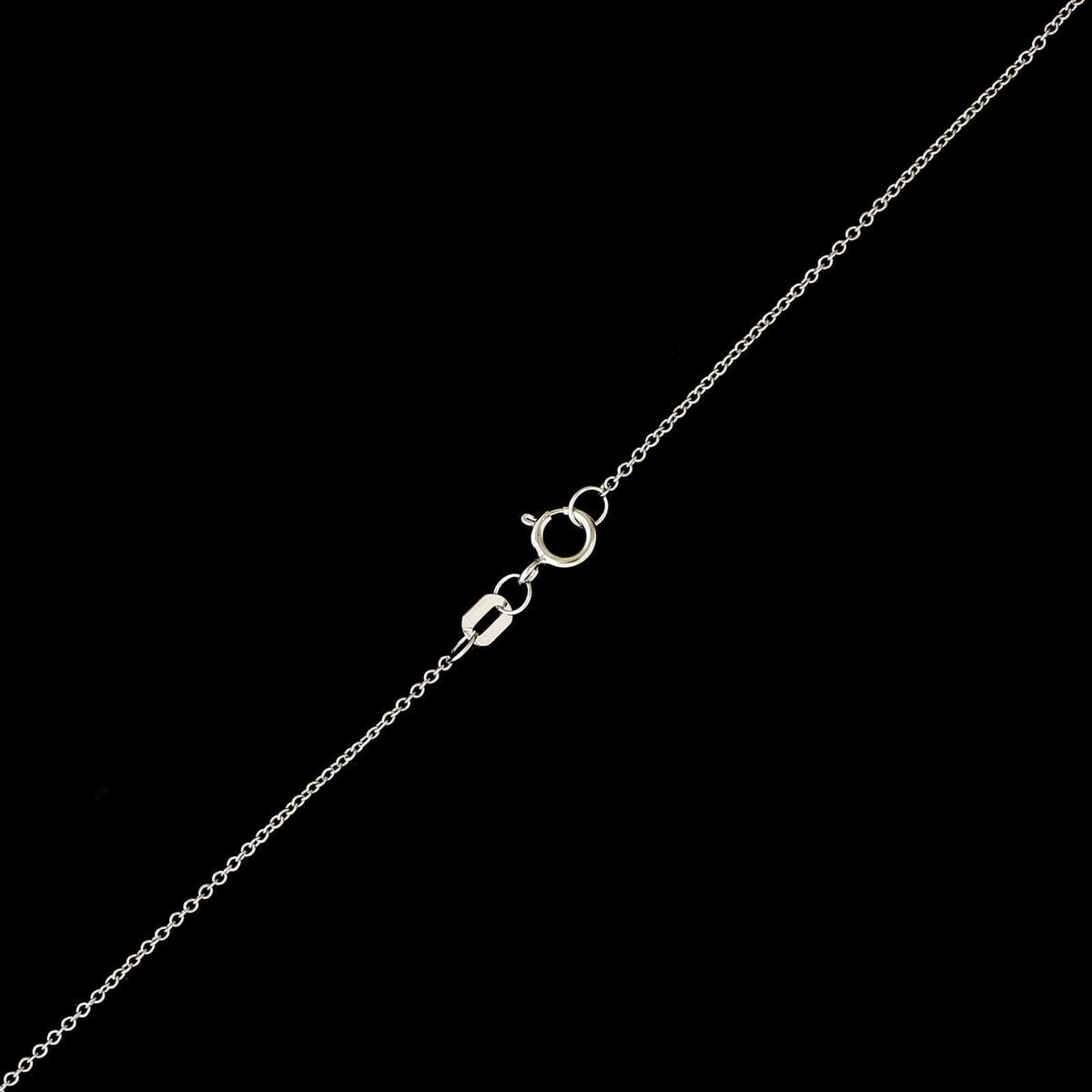 14K White Gold Estate Sapphire and Diamond Pendant Necklace