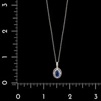 14K White Gold Estate Sapphire and Diamond Pendant Necklace