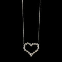 Tiffany &  Co. Platinum Estate Diamond Open Heart Pendant Necklace