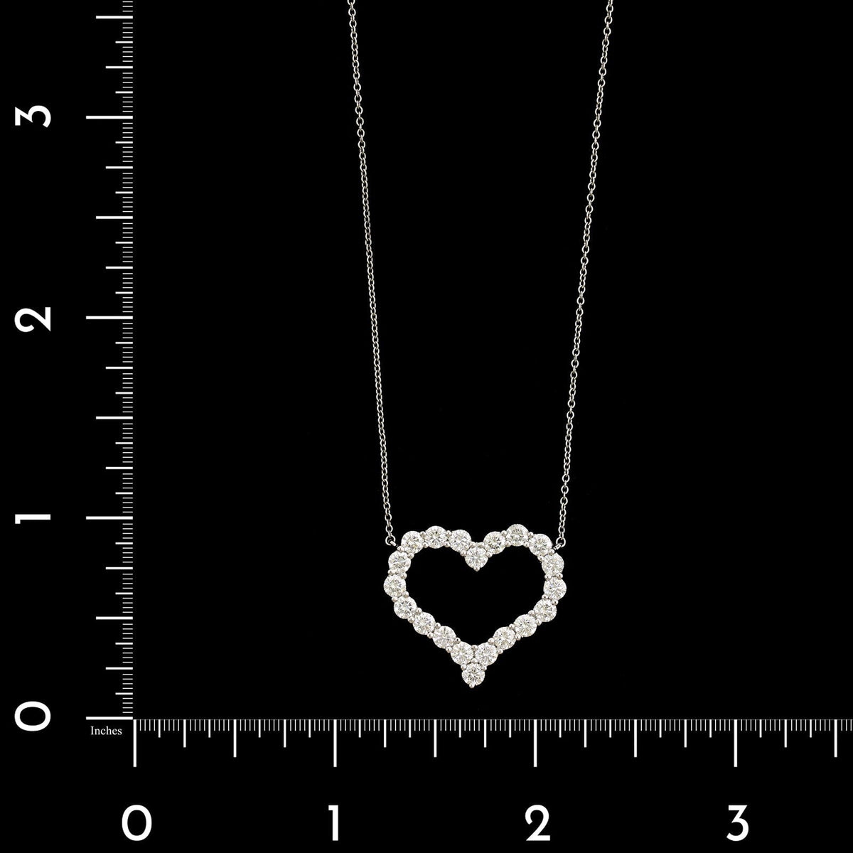 Tiffany &  Co. Platinum Estate Diamond Open Heart Pendant Necklace
