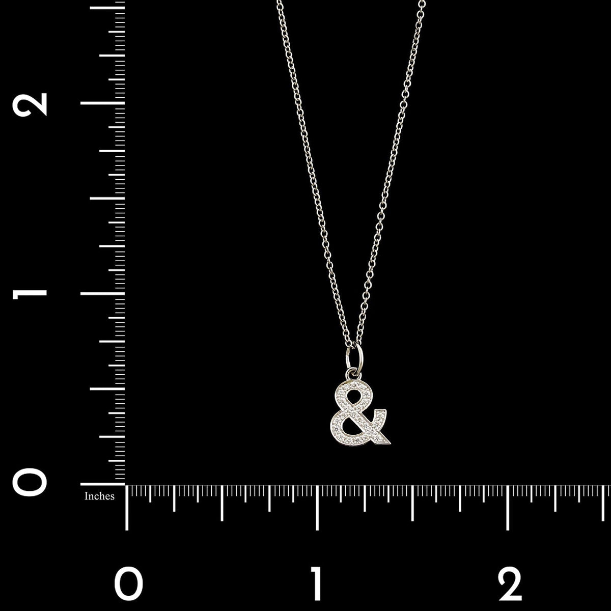 Tiffany & Co. 18K White Gold Estate Diamond Ampersand Pendant Necklace