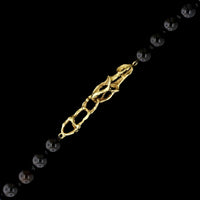 18K Yellow Gold Estate Onyx Bead Endless Necklace