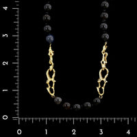 18K Yellow Gold Estate Onyx Bead Endless Necklace