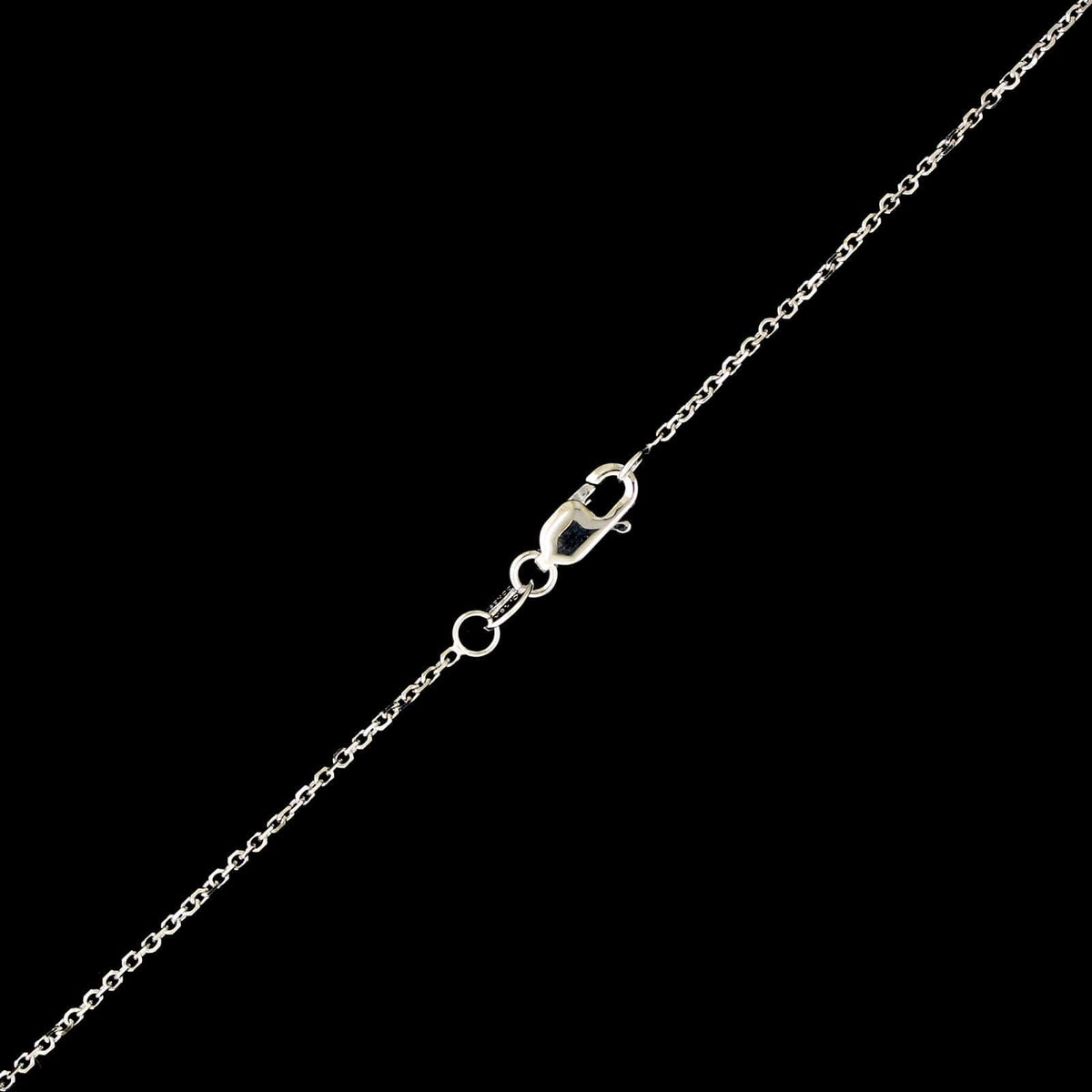 18K White Gold Estate Sapphire and Diamond Pendant Necklace