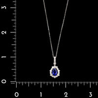 18K White Gold Estate Sapphire and Diamond Pendant Necklace
