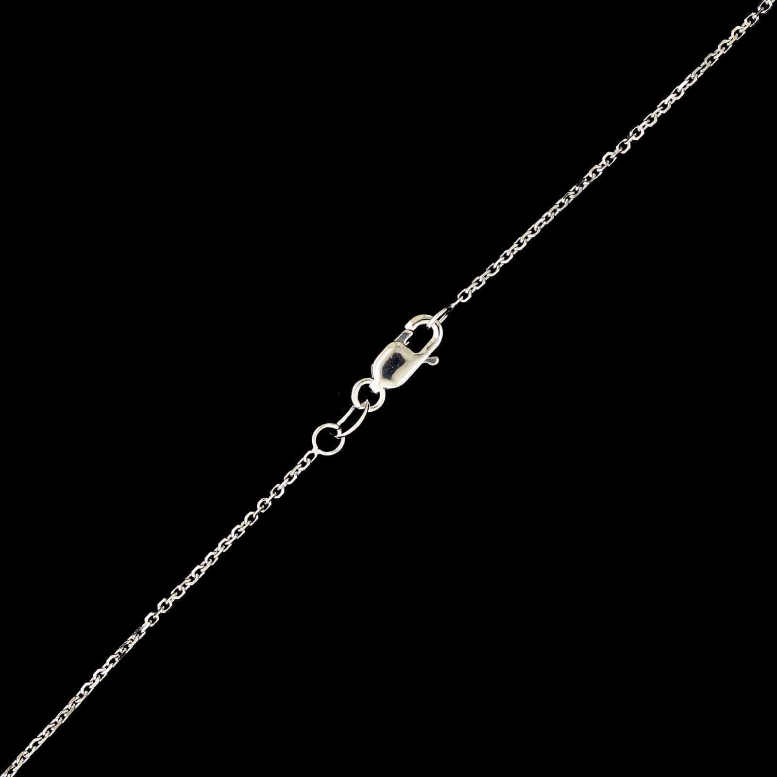 18K White Gold Estate Sapphire and Diamond Pendant Necklace