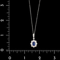 18K White Gold Estate Sapphire and Diamond Pendant Necklace