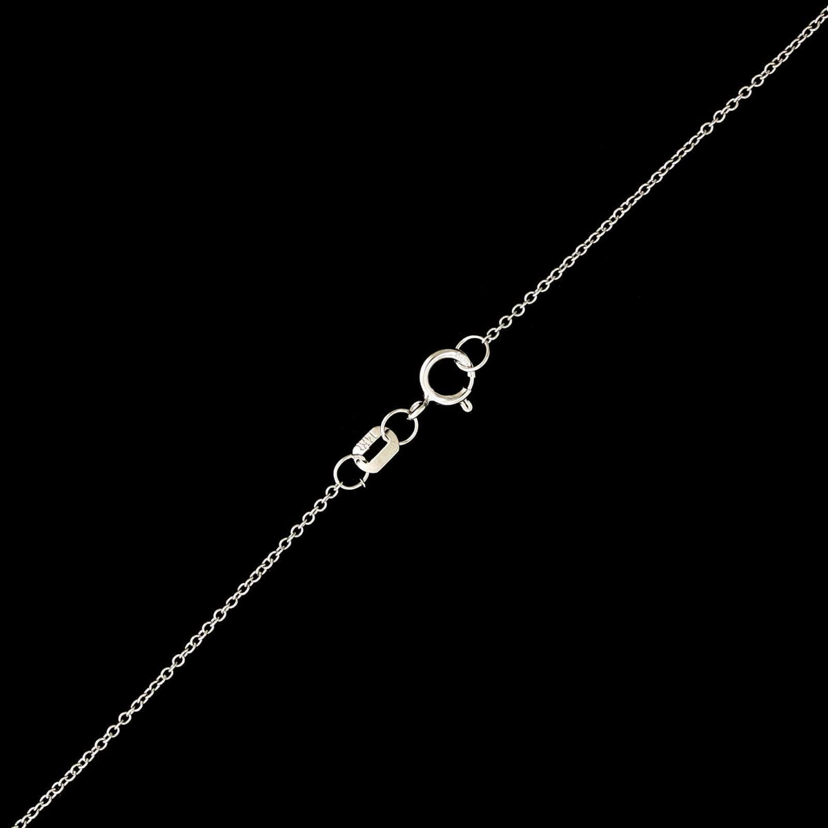 14K White Gold Estate Emerald and Diamond Pendant Necklace