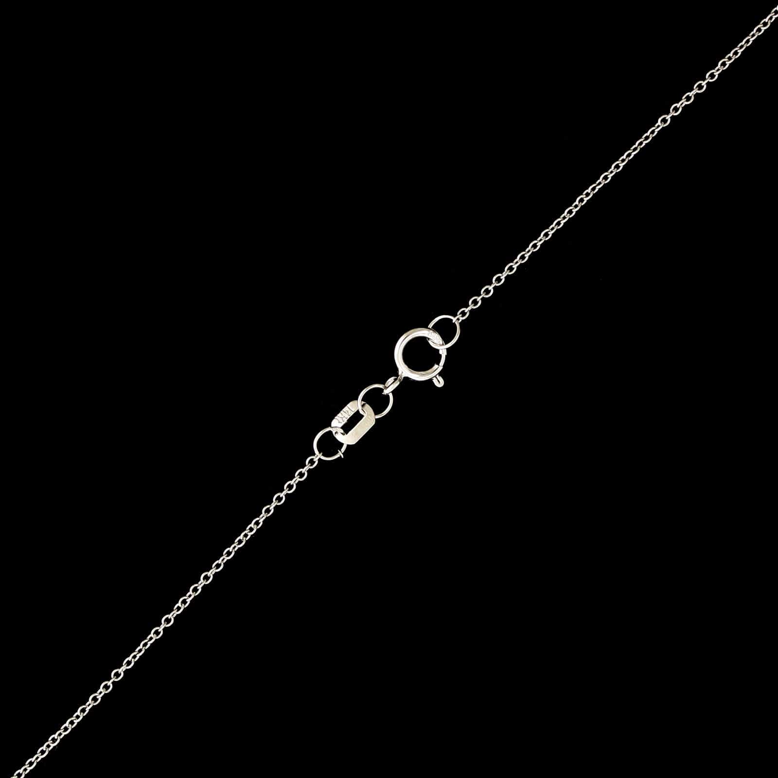14K White Gold Estate Emerald and Diamond Pendant Necklace