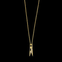 18K Yellow Gold Estate Clothespin Pendant Necklace
