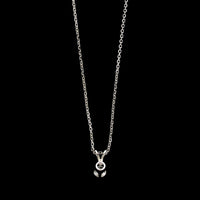 14K White Gold Estate Diamond Solitaire Pendant Necklace