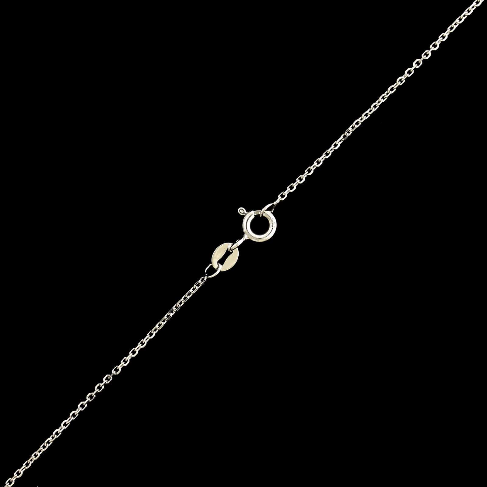 14K White Gold Estate Diamond Solitaire Pendant Necklace