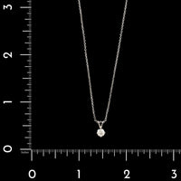 14K White Gold Estate Diamond Solitaire Pendant Necklace