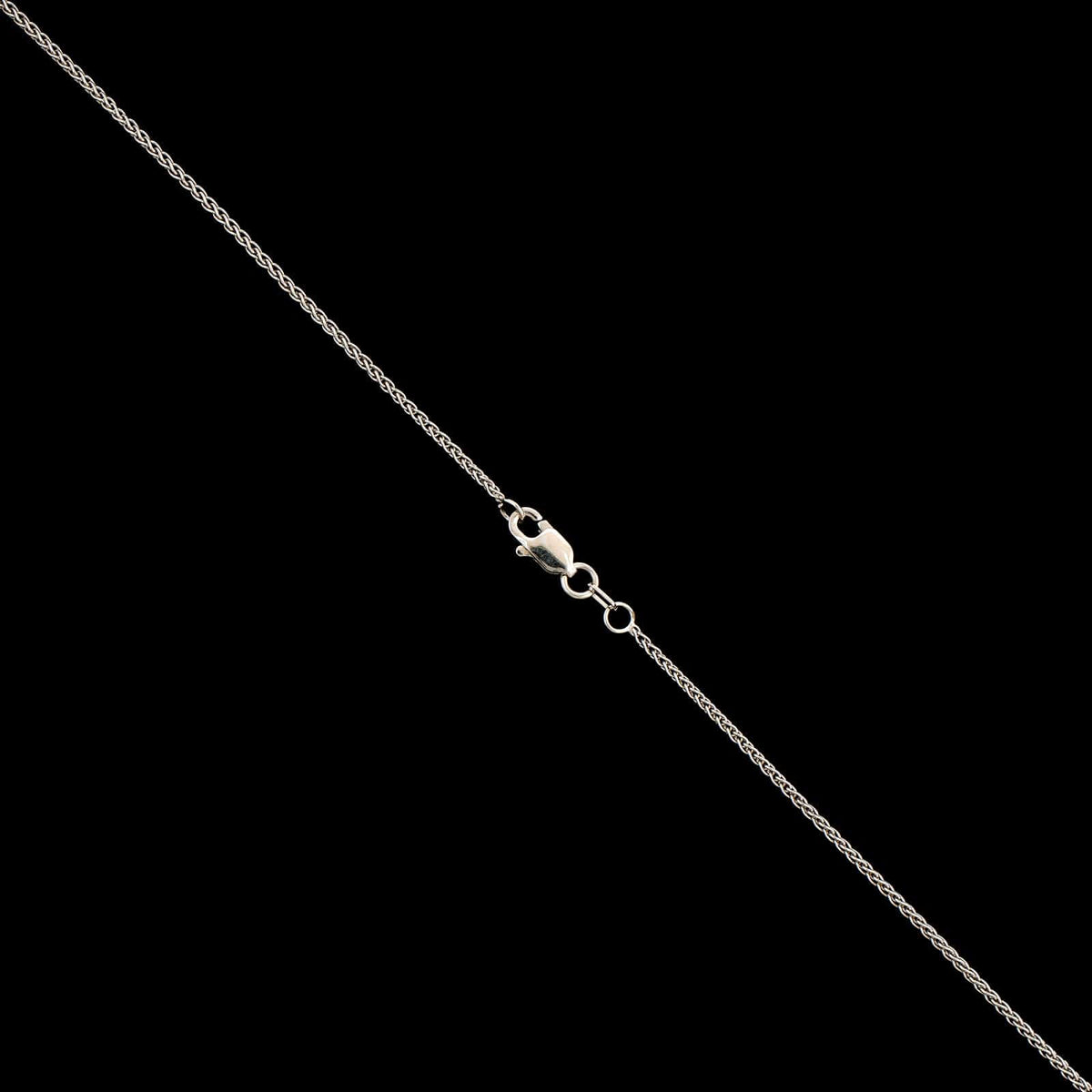 14K White Gold Estate Pearl and Diamond Pendant Necklace