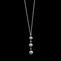 Mikimoto 18K White Gold Estate Black Pearl Pendant Necklace