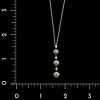 Mikimoto 18K White Gold Estate Black Pearl Pendant Necklace