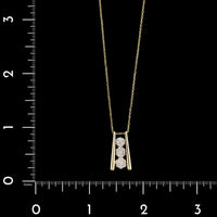 14K Yellow Gold Estate Diamond Cluster Pendant Necklace
