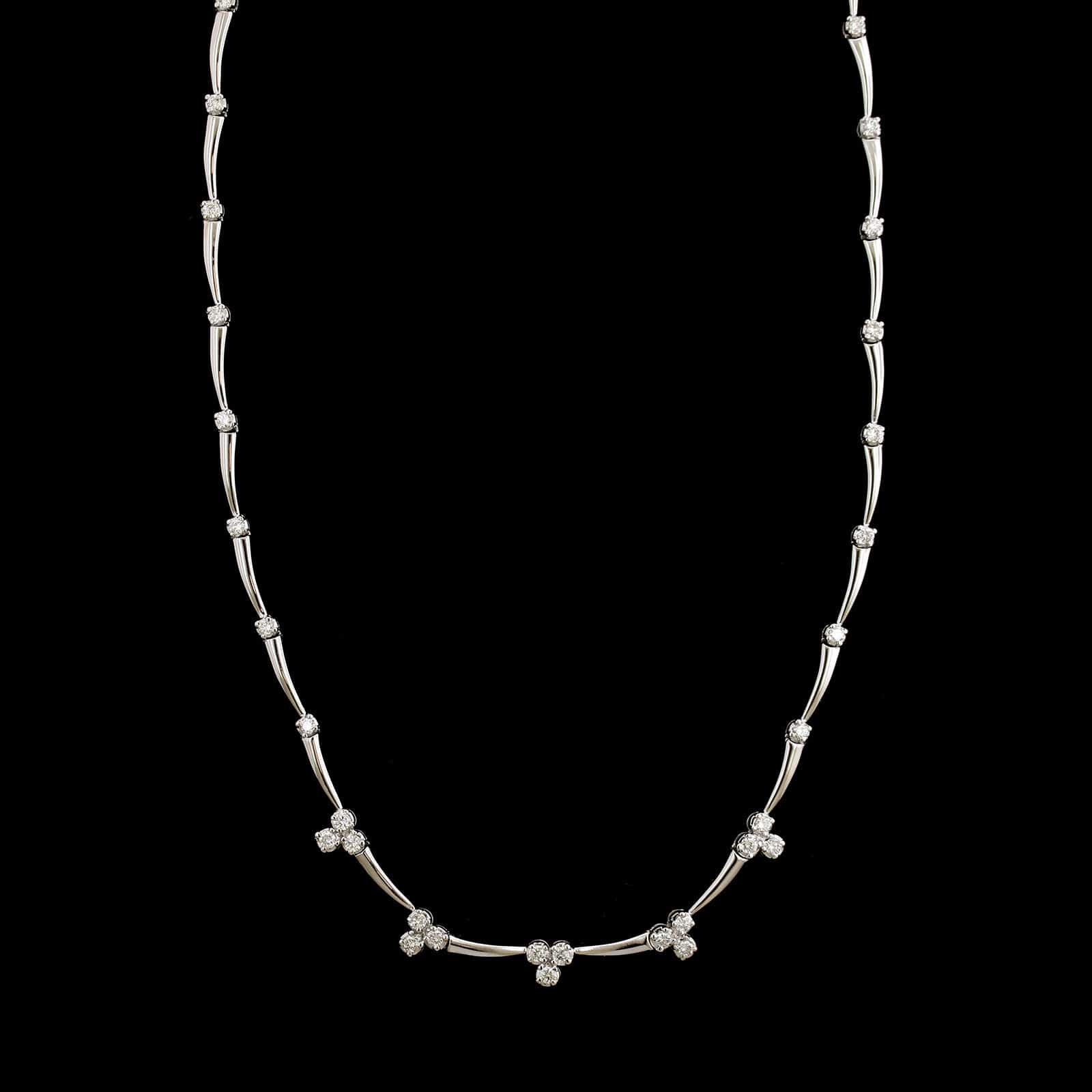 18K White Gold Estate Diamond Necklace