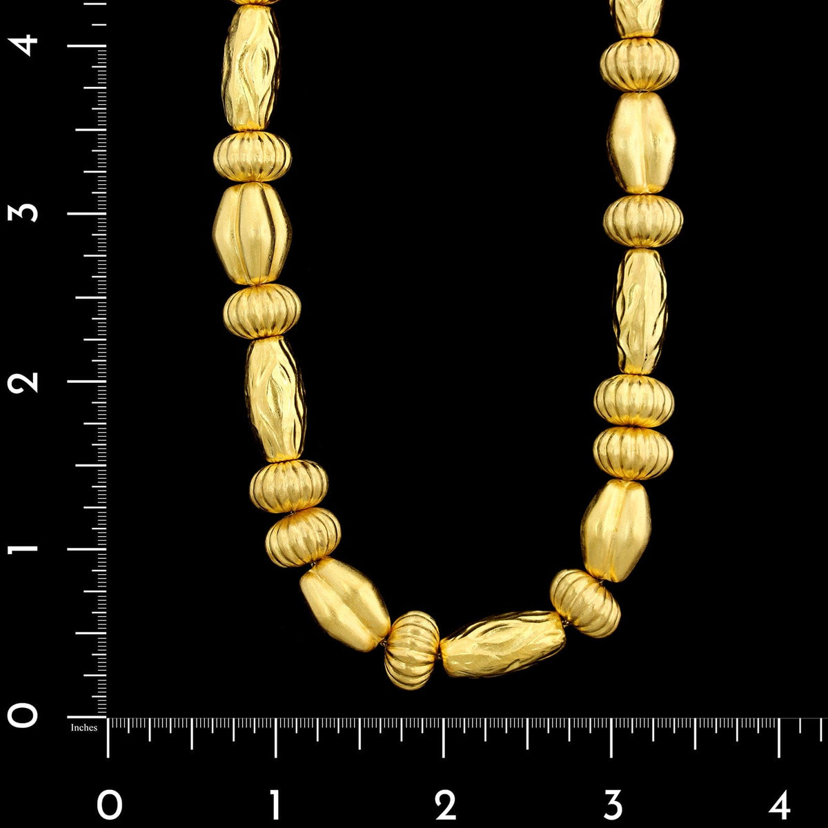 Ilias Lalounis 21K and 22K Yellow Gold Estate Bead Necklace