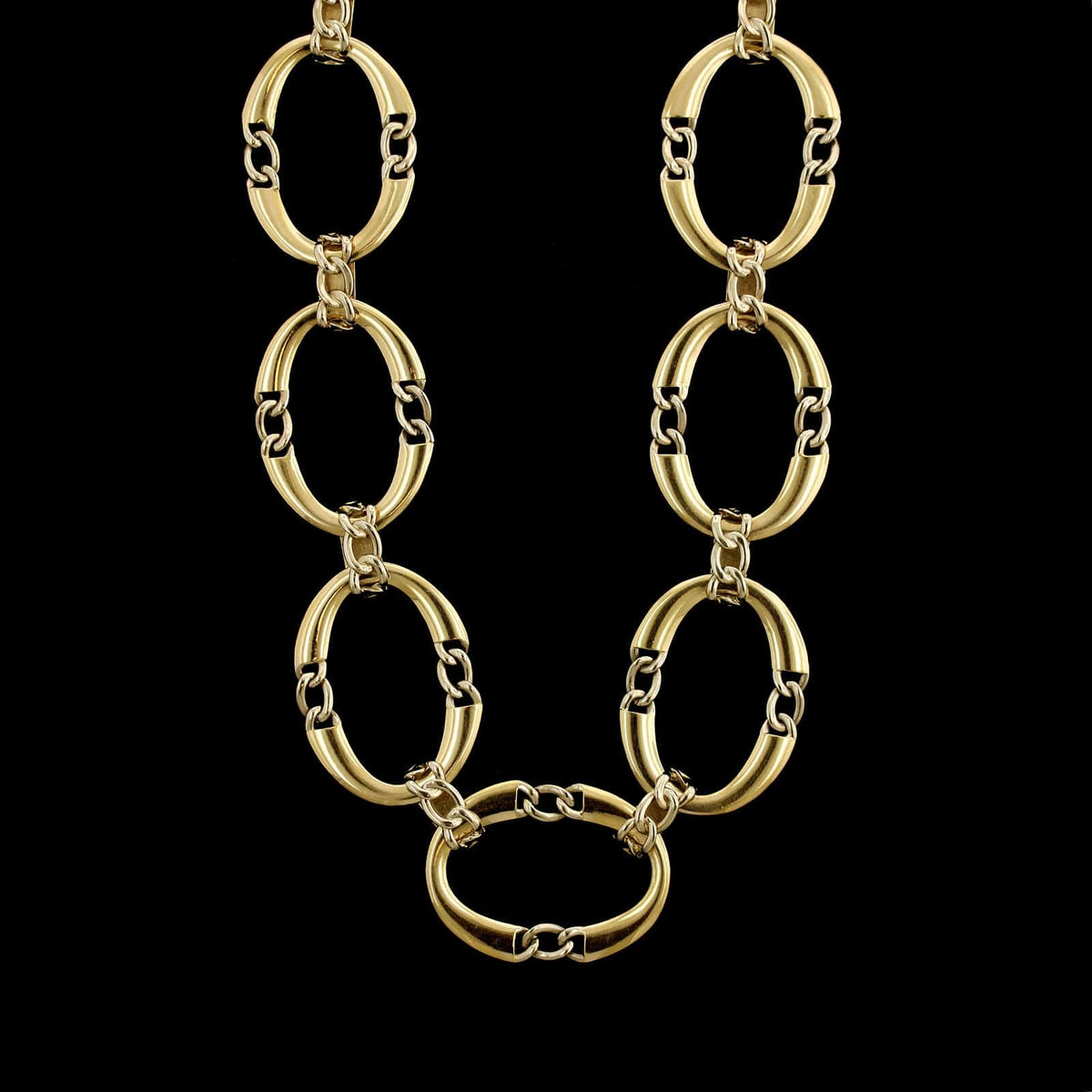 Tiffany & Co. Paloma Picasso 18K Two-tone Gold Estate Oval Fancy Link Necklace